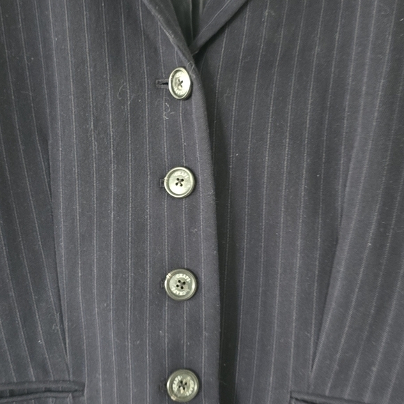 Chaps Womens Blazer sz 8 navy Blue Sport Jacket Striped Career - Picture 4 of 10